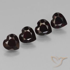 3.25 ctw Red Pyrope Garnet Stones, Natural Pyrope Garnet in Heart Facet Shape for Sale