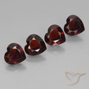 3.07 ctw Red Pyrope Garnet Stones, Natural Pyrope Garnet in Heart Facet Shape for Sale