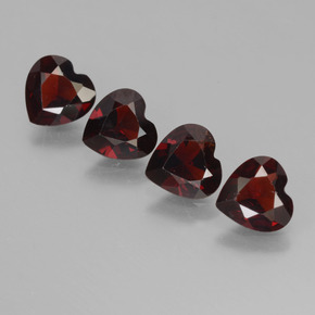 2.84 ctw Red Pyrope Garnet Gemstones, Pyrope Garnet Gems in Heart Facet Shape for Sale.