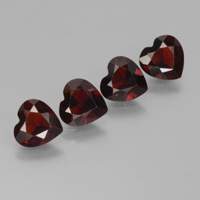 2.84 ctw Red Pyrope Garnet Stones, Natural Pyrope Garnet in Heart Facet Shape for Sale
