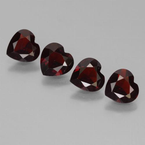 Dark Red Pyrope Garnet Gem - 0.7ct Heart Facet (ID: 456656)