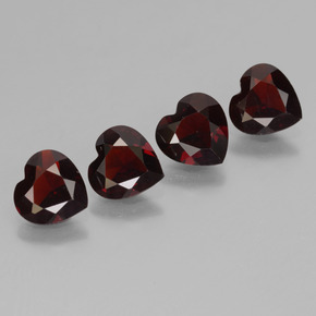 2.74 ctw Red Pyrope Garnet Stones, Natural Pyrope Garnet in Heart Facet Shape for Sale