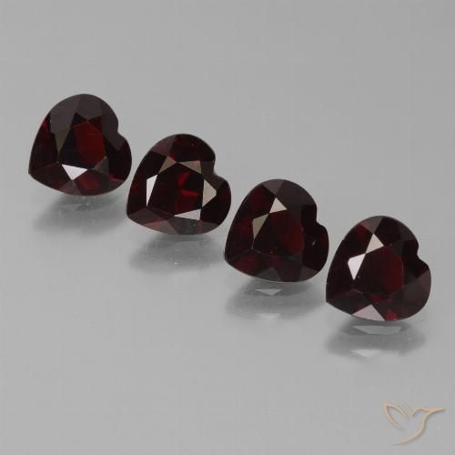 2.98 ct Heart Cut Pyrope Garnet, 5.8 x 5.9 mm From Mozambique, Photo A
