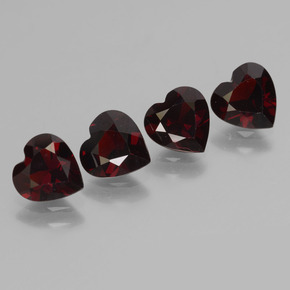 3.12 ctw Red Pyrope Garnet Stones, Natural Pyrope Garnet in Heart Facet Shape for Sale