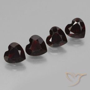 3.23 ctw Red Pyrope Garnet Stones, Natural Pyrope Garnet in Heart Facet Shape for Sale