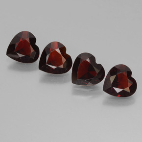 Rojo negruzco Granate Piropo Gema - 0.7ct Forma de corazón (ID: 456660)
