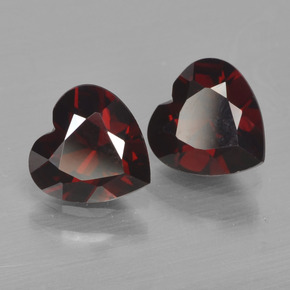 1.67 ctw Red Pyrope Garnet Stones, Natural Pyrope Garnet in Heart Facet Shape for Sale