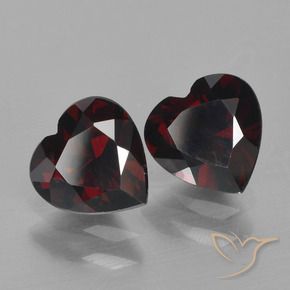 1.96 ctw Red Pyrope Garnet Stones, Natural Pyrope Garnet in Heart Facet Shape for Sale