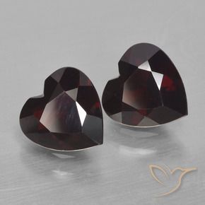 1.63 ctw Red Pyrope Garnet Stones, Natural Pyrope Garnet in Heart Facet Shape for Sale