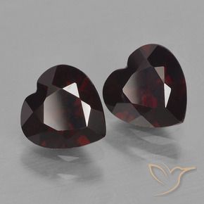 1.82 ctw Red Pyrope Garnet Stones, Natural Pyrope Garnet in Heart Facet Shape for Sale