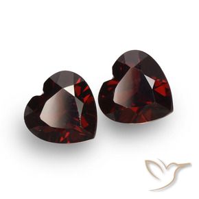 1.77 ctw Red Pyrope Garnet Stones, Natural Pyrope Garnet in Heart Facet Shape for Sale