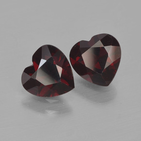 1.69 ctw Red Pyrope Garnet Stones, Natural Pyrope Garnet in Heart Facet Shape for Sale