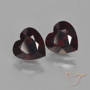 1.73 ctw Red Pyrope Garnet Stones, Natural Pyrope Garnet in Heart Facet Shape for Sale