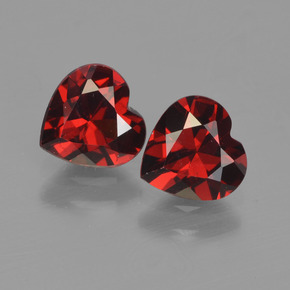 1.71 ct Red Pyrope Garnet Gemstone, Pyrope Garnet Gem in Heart Facet Shape for Sale.