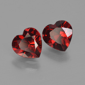 1.71 ct Red Pyrope Garnet Stone, Natural Pyrope Garnet in Heart Facet Shape for Sale
