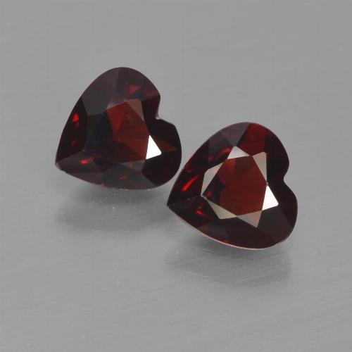 أحمر مسود عقيق بيروب حجر كريم - 0.7ct وجه قلب (ID: 456709)
