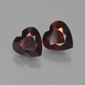 1.48 ctw Red Pyrope Garnet Stones, Natural Pyrope Garnet in Heart Facet Shape for Sale