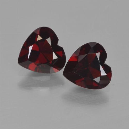 Blackish Red Pyrope Garnet Gem - 0.8ct Heart Facet (ID: 456710)