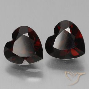 1.80 ctw Red Pyrope Garnet Stones, Natural Pyrope Garnet in Heart Facet Shape for Sale