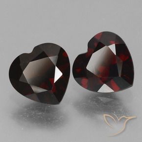 1.72 ctw Red Pyrope Garnet Stones, Natural Pyrope Garnet in Heart Facet Shape for Sale