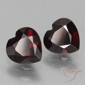 1.78 ctw Red Pyrope Garnet Stones, Natural Pyrope Garnet in Heart Facet Shape for Sale