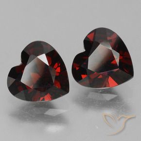 1.75 ctw Red Pyrope Garnet Stones, Natural Pyrope Garnet in Heart Facet Shape for Sale