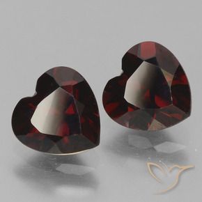 1.96 ctw Red Pyrope Garnet Stones, Natural Pyrope Garnet in Heart Facet Shape for Sale