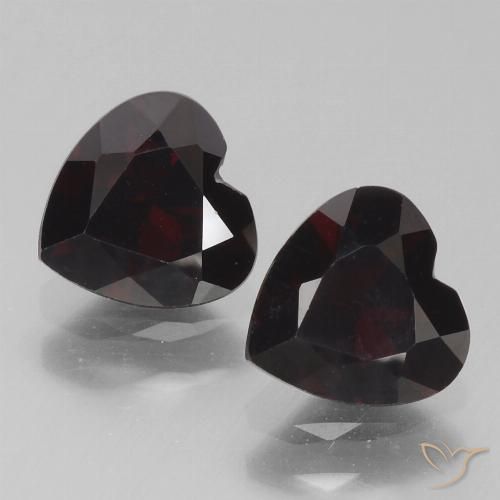 1.75ctw Natural Dark Red Pyrope Garnet, Heart, VVS-VS
