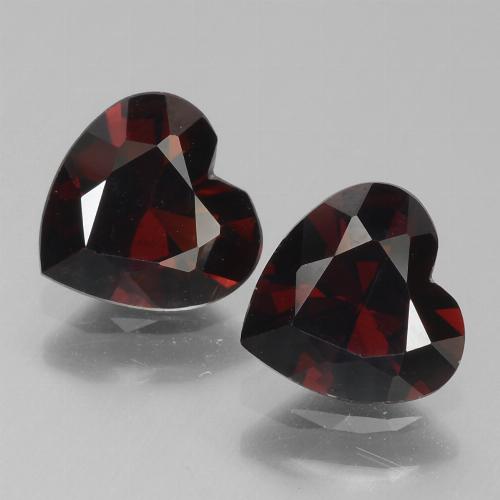 Dark Red Pyrope Garnet Gem - 0.8ct Heart Facet (ID: 456762)