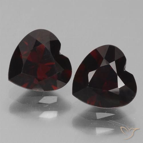 1.8 ct Heart Cut Pyrope Garnet, 6.1 x 6.3 mm From Mozambique, Photo A