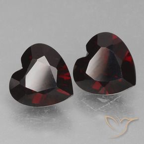 1.76 ctw Red Pyrope Garnet Stones, Natural Pyrope Garnet in Heart Facet Shape for Sale