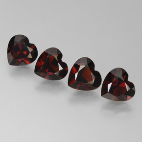 احمر غامق عقيق بيروب حجر كريم - 0.9ct وجه قلب (ID: 456783)