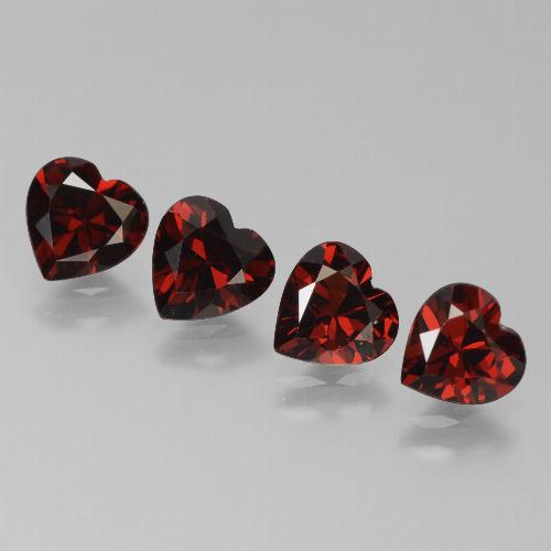 Rojo negruzco Granate Piropo Gema - 0.8ct Forma de corazón (ID: 456786)