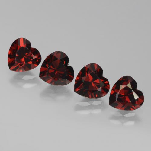 3.79 ctw Red Pyrope Garnet Gemstones, Pyrope Garnet Gems in Heart Facet Shape for Sale.