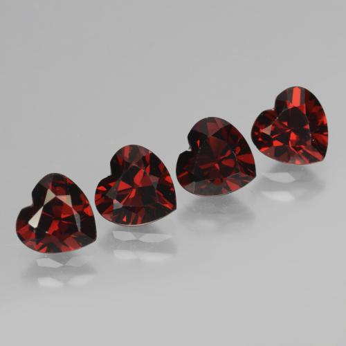 3.79 ctw Red Pyrope Garnet Stones, Natural Pyrope Garnet in Heart Facet Shape for Sale