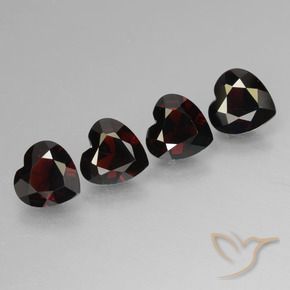 3.18 ctw Red Pyrope Garnet Stones, Natural Pyrope Garnet in Heart Facet Shape for Sale