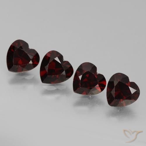 3.51 ct Heart Cut Pyrope Garnet, 6 x 6 mm From Mozambique, Photo A