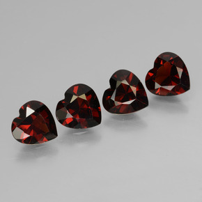 3.19 ctw Red Pyrope Garnet Stones, Natural Pyrope Garnet in Heart Facet Shape for Sale