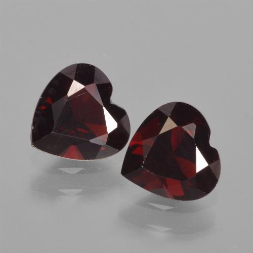 Blackish Red Гранат Пироп Камень - 0.8ct Фасетная огранка формы Сердце (ID: 457001)