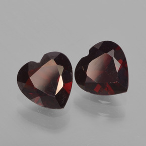 1.65 ctw Red Pyrope Garnet Stones, Natural Pyrope Garnet in Heart Facet Shape for Sale