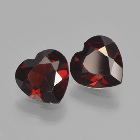 1.70 ctw Red Pyrope Garnet Stones, Natural Pyrope Garnet in Heart Facet Shape for Sale