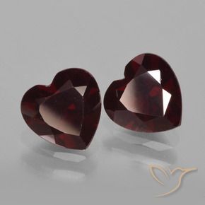 1.91 ctw Red Pyrope Garnet Stones, Natural Pyrope Garnet in Heart Facet Shape for Sale