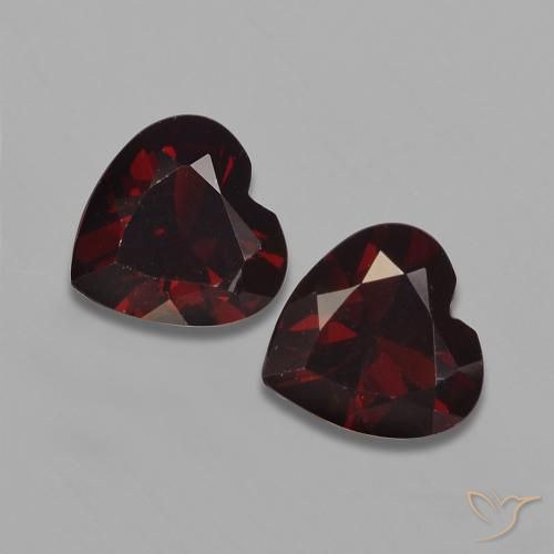 1.68 ct Heart Cut Pyrope Garnet, 6 x 6.1 mm From Mozambique, Photo A