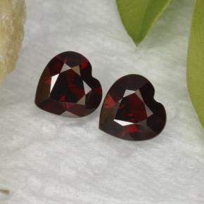 Blackish Red Granato piropo Gem - 0.8ct Cuore sfaccettato (ID: 457019)