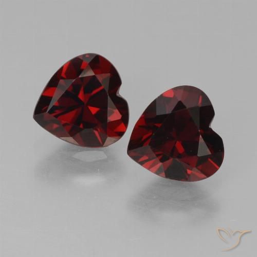1.76 ct Heart Cut Pyrope Garnet, 6 x 6 mm From Mozambique, Photo A