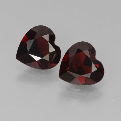 Rojo oscuro Granate Piropo Gema - 0.8ct Forma de corazón (ID: 457022)