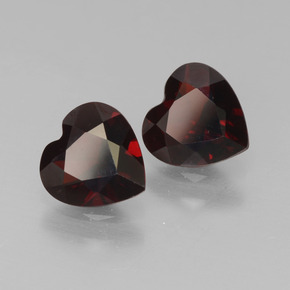 1.54 ctw Red Pyrope Garnet Stones, Natural Pyrope Garnet in Heart Facet Shape for Sale