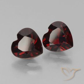 1.95 ctw Red Pyrope Garnet Stones, Natural Pyrope Garnet in Heart Facet Shape for Sale