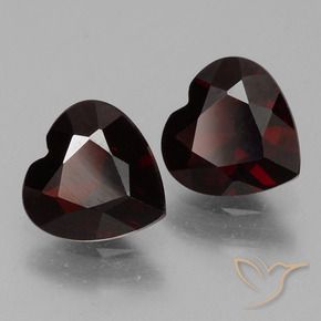 1.63 ctw Red Pyrope Garnet Stones, Natural Pyrope Garnet in Heart Facet Shape for Sale