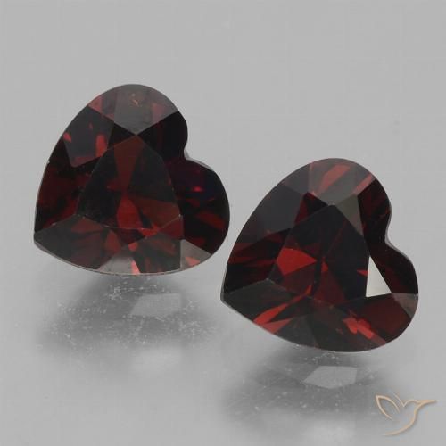 1.80ctw Natural Dark Red Pyrope Garnet, Heart, VVS-VS